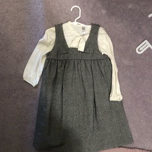 LOT of 2 toddler dresses and white long sleeve under shirt